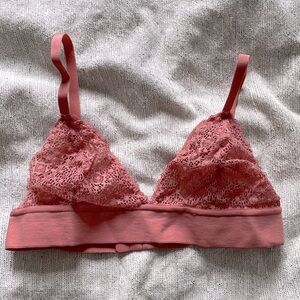 Lively Long-Lined Lace Bralette in Pink